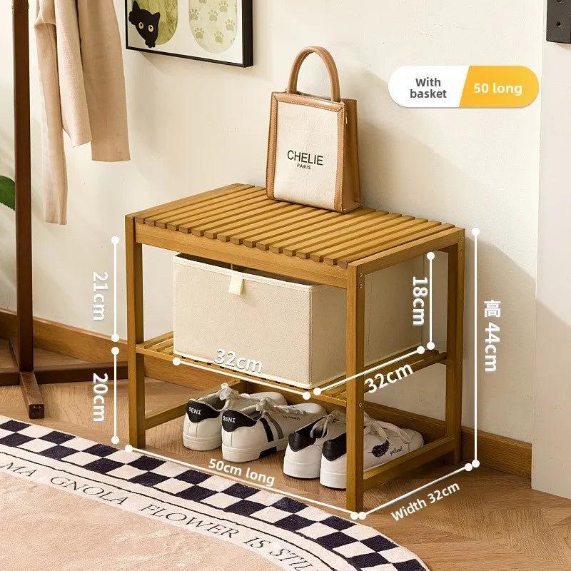 Shoe rack, multi-layer shoe changing stool at the entrance of the home, new indoor entrance, dustproof and easy storage Oasis Select Brown 50cm 1