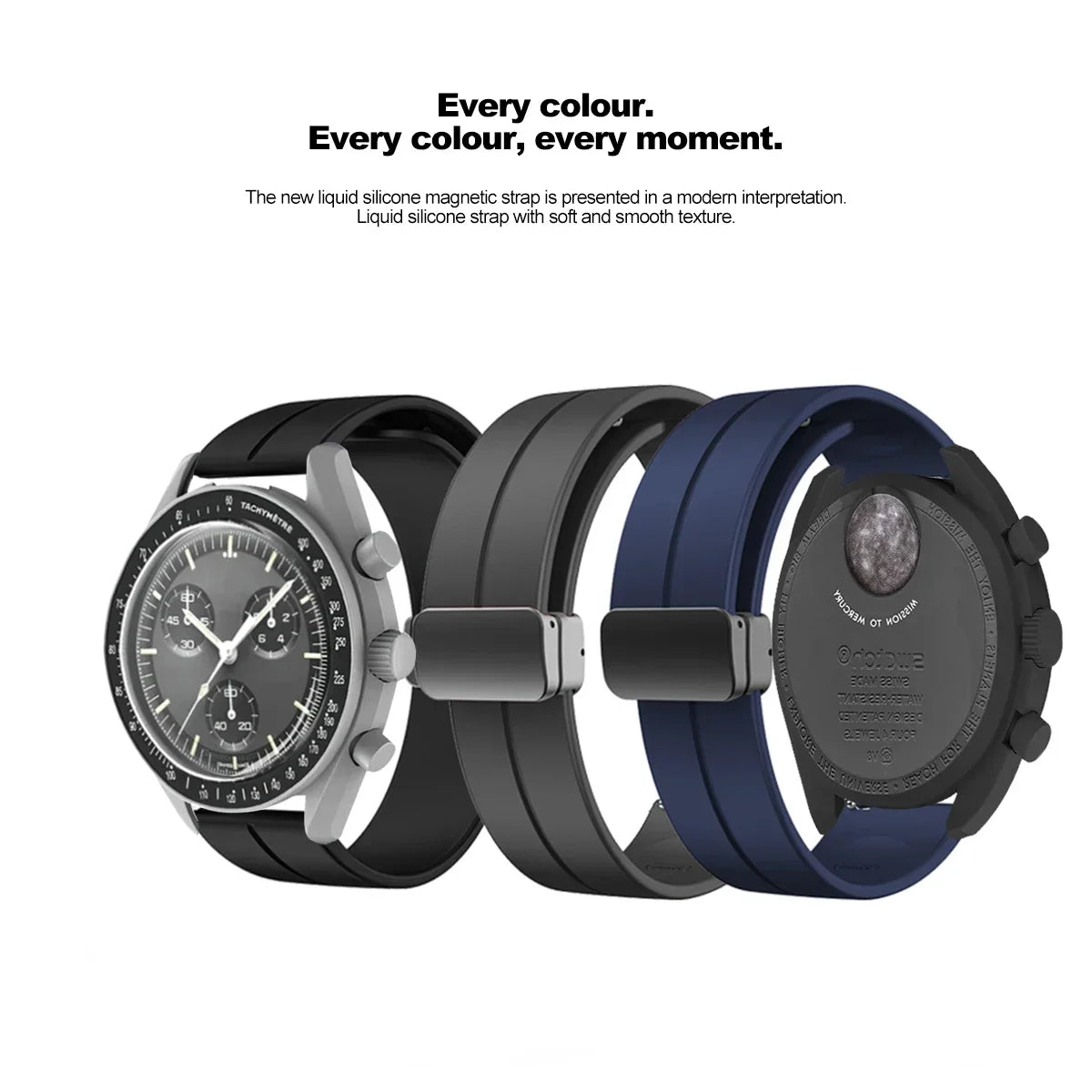 20mm Magnetic Silicone Strap for Omega x Swatch MoonSwatch Band Watch Strap Oasis Select