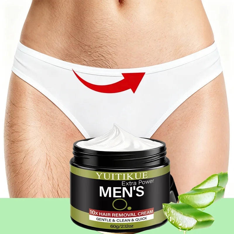 YUITIKUE Extra Power Men's Hair Removal Cream, Mild & Clean, Dissolves Hair Gently, No Irritation for All Skin Types Oasis Select