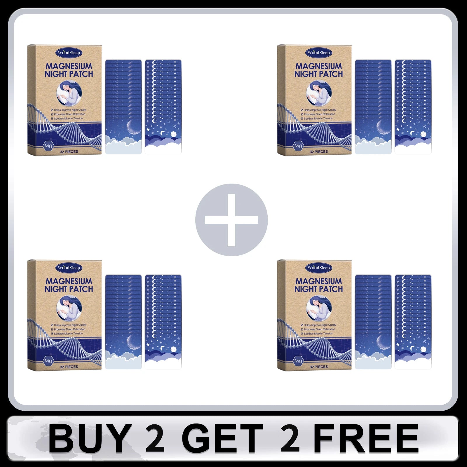 Magnesium Night Patch Relieve Stress Improve Sleep Quality Lasting Lavender Fragrance Soothing Muscle Tension Sleep Aid Stickers Oasis Select Buy 2 Get 2 Free
