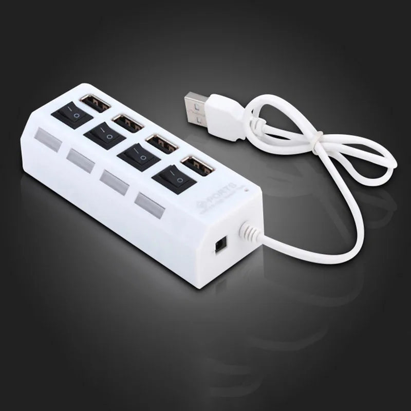 High Speed 4/7 Ports USB HUB 2.0 Adapter Expander Multi USB Splitter Multiple Extender with LED Lamp Switch for PC Laptop Oasis Select