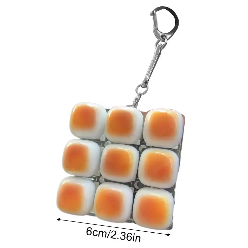 Fidget Keychain Caramel Bread Design Fidget Keychain DIY Keyboard Keycaps Finger Keyboard Relief Stress Pass The Time Clicker Oasis Select 1PC