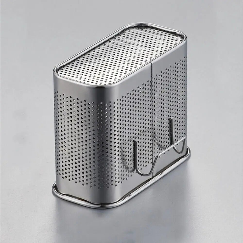 Stainless Steel Chopsticks Rack Tableware Holder Organizer Cutlery Dryer Drainer Shelf With Hooks Kitchen Accessories Oasis Select