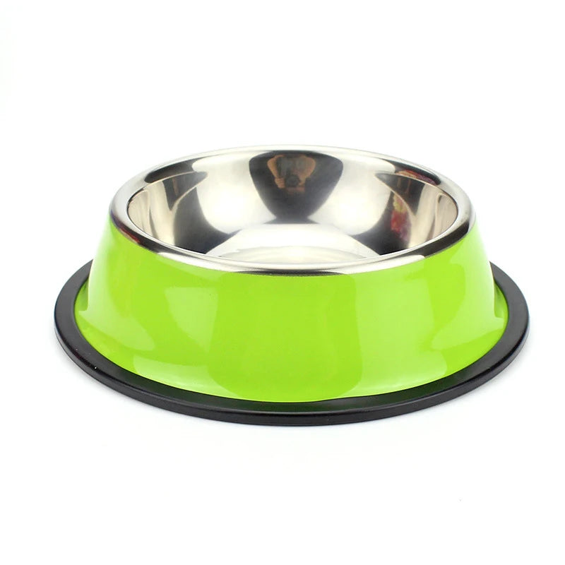 Stainless Cat Bowls Pet Steel Bowl Set Food Water Bowl for Dogs and Cats Anti-skid Cats Supplies Oasis Select Green 18cm