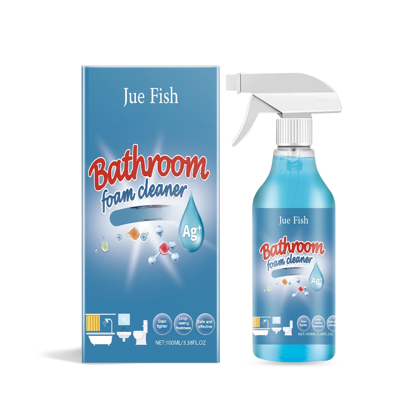 Bathroom Foam Cleaner Stubborn Grime Remover Rust Soften Scale Wall Joint Mold Cleaning Ceramic Tile Water Stain Scale Cleaner Oasis Select 100ml boxed