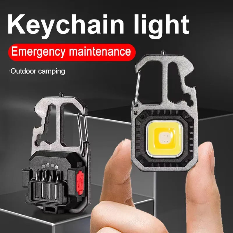 ESMARTER COB Keychain Light 8 Modes Rechargeable LED | Camping