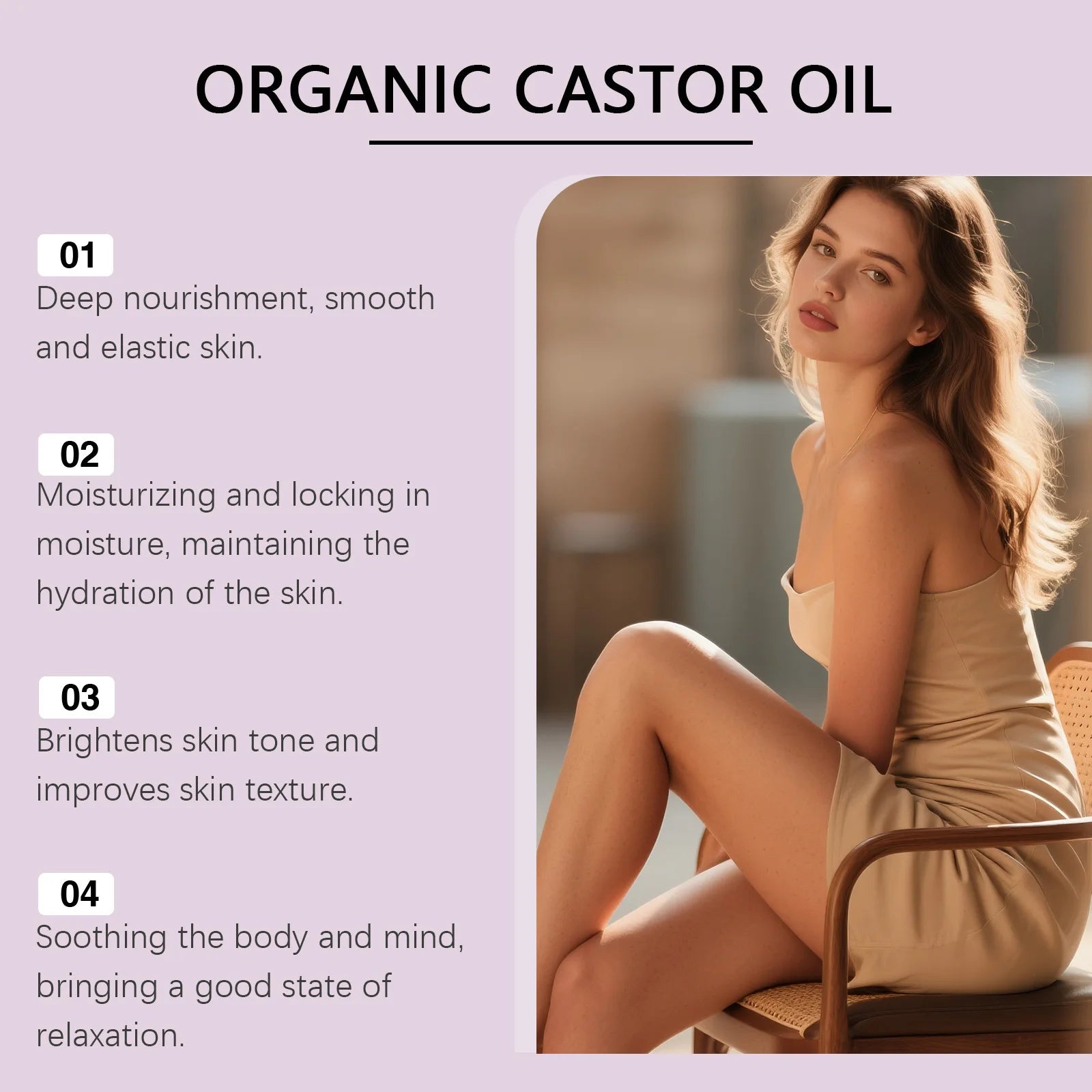 Organic Castor Oil Rose Quartz Roller Ball | 50ml Castor Oil Roller Oasis Select