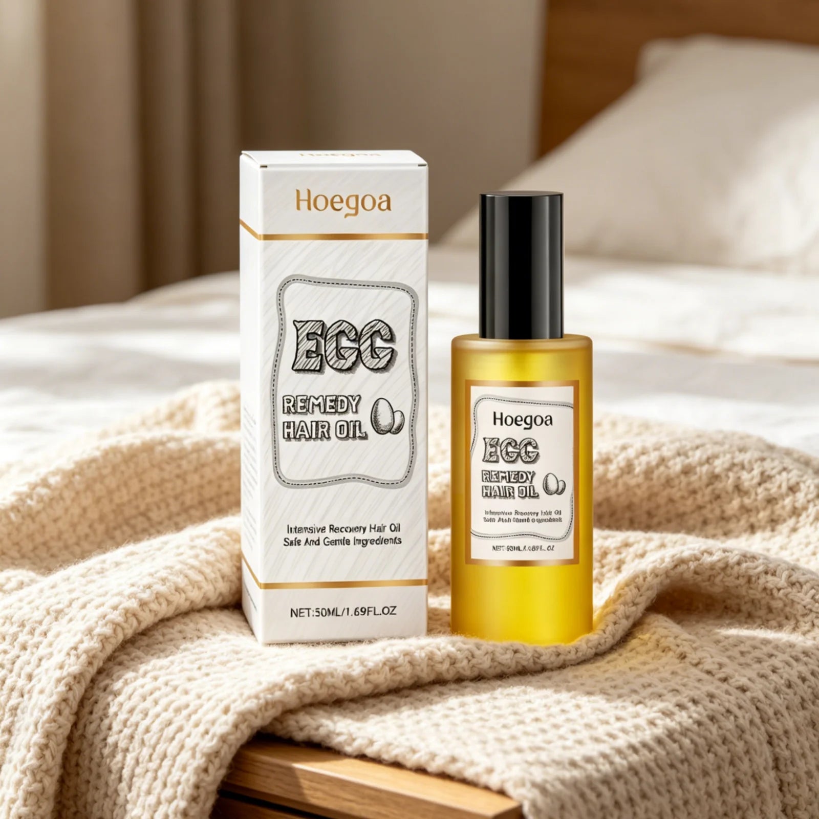 Hoegoa Egg Remedy Hair Oil – Frizz Repair & Nourishing 50ml Hair Treatment Oil Oasis Select