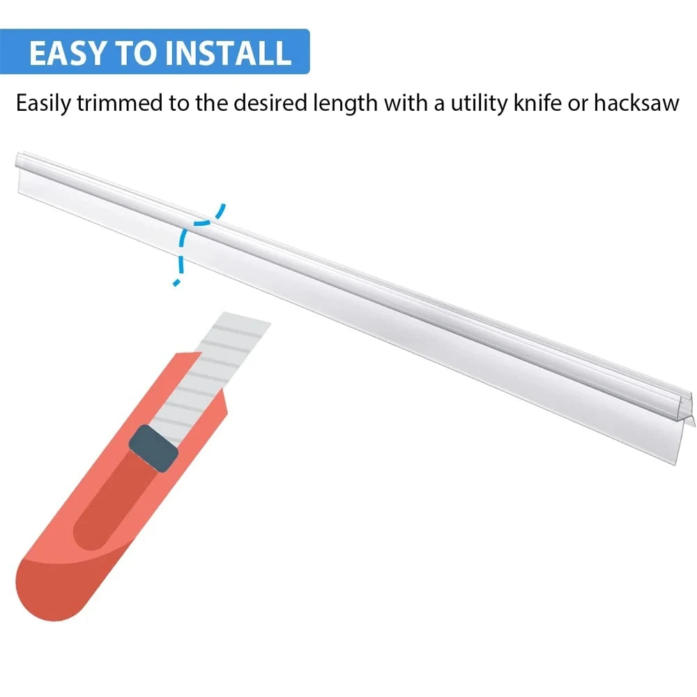 Bath Shower Screen Door Seal Strip 4-6mm Rubber Glass Door Weatherstrip Portable Up to 30mm Window Glass Accessories Household Oasis Select