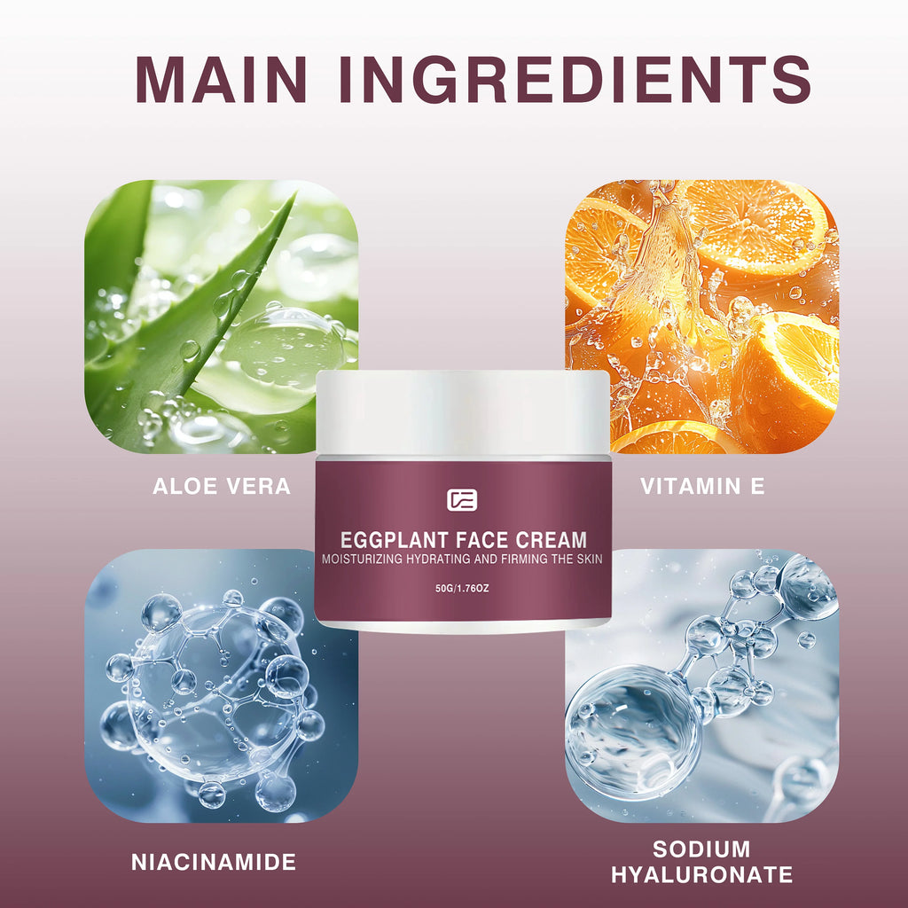 Veérenae Eggplant Face Cream – Oil-Free Pore-Minimizing Moisturizer