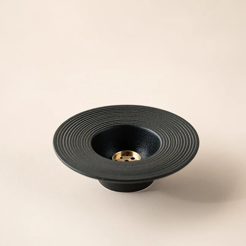 Creative Japanese Ceramic Incense Burner Household Simple Incense Holder Insert Indoor Incense Burner Holder Oasis Select black