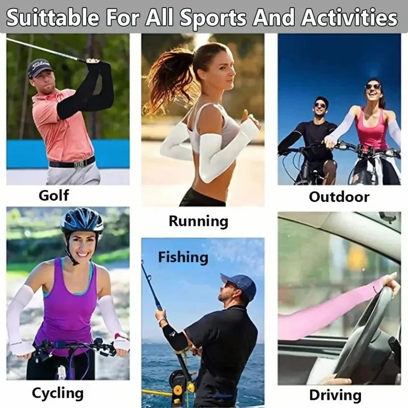 1/2pair Unisex Arm Guards for Men Women, Sleeve Warmers, Sports Sleeves, UV Sun Protection, Hand Cover, Support, Running Fishing Oasis Select