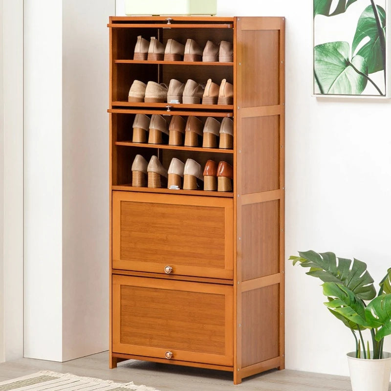 Shoe cabinet storage rack household modern door large capacity simple space saving ultra-thin solid wood Oasis Select
