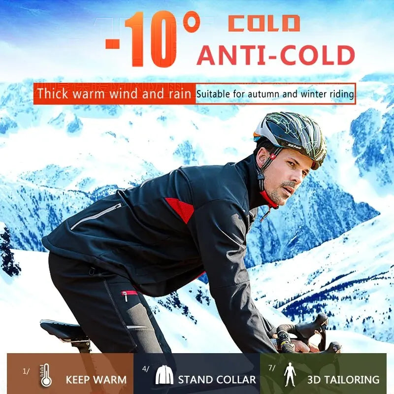 X-TIGER Cycling Jersey Winter Thermal Fleece Men's Bicycles Clothing Windproof Bicycle Reflective Biking Jacket Sportswear Oasis Select