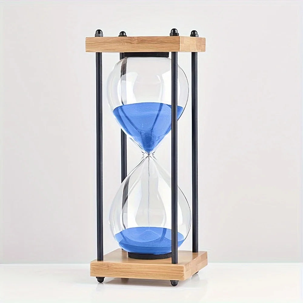 Large Decorative Wooden Hourglass Timer-30 Minute Sand Glass with Elegant Table Decor- Perfect Holiday Party Birthday Gift Idea Oasis Select