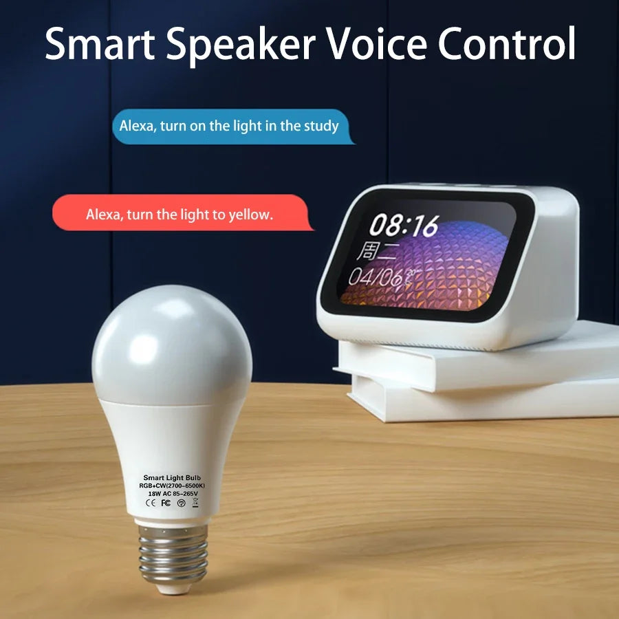 Tuya WiFi Smart LED Bulb E27 RGB 12W/15W/18W – Alexa & Google Smart LED Bulb Oasis Select