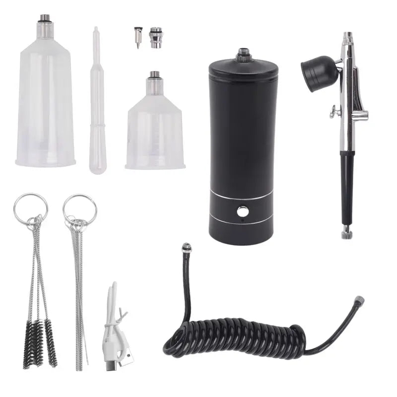 LIKE WISH Cordless Rechargeable Compressor Airbrush Set Automatically Handles Model Painting, Nails, Makeup B Oasis Select