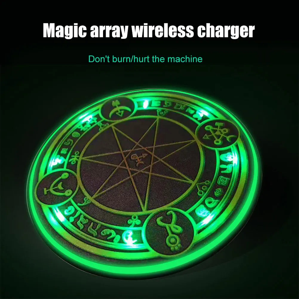 10W Qi Wireless Fast Charger Circle Magic Optical Array Wireless Charging For QI Standard Full Range Wireless Charging Phone Oasis Select