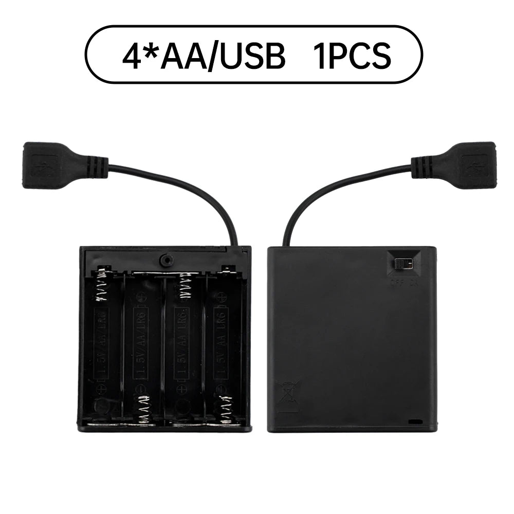 2/3/4/6/8 Slot AA Battery Case 3V/4.5V/6V/9V/12V AA Battery Holder AA Box AA Battery Storage Case With USB Oasis Select 4 AA