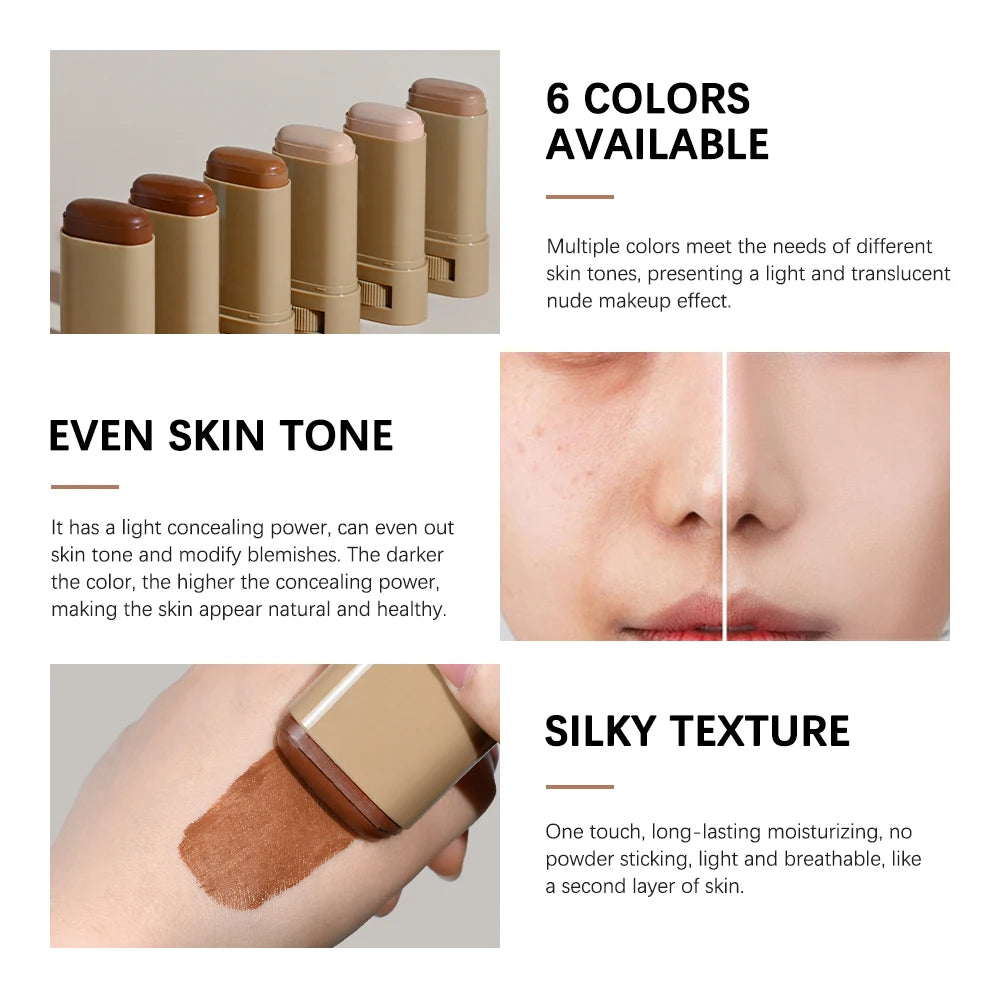 Eraser Foundation Stick Moisturizing Smooth High Coverage Silky Texture Travel-friendly Serum Boosted Skin Tint Solid Foundation Oasis Select