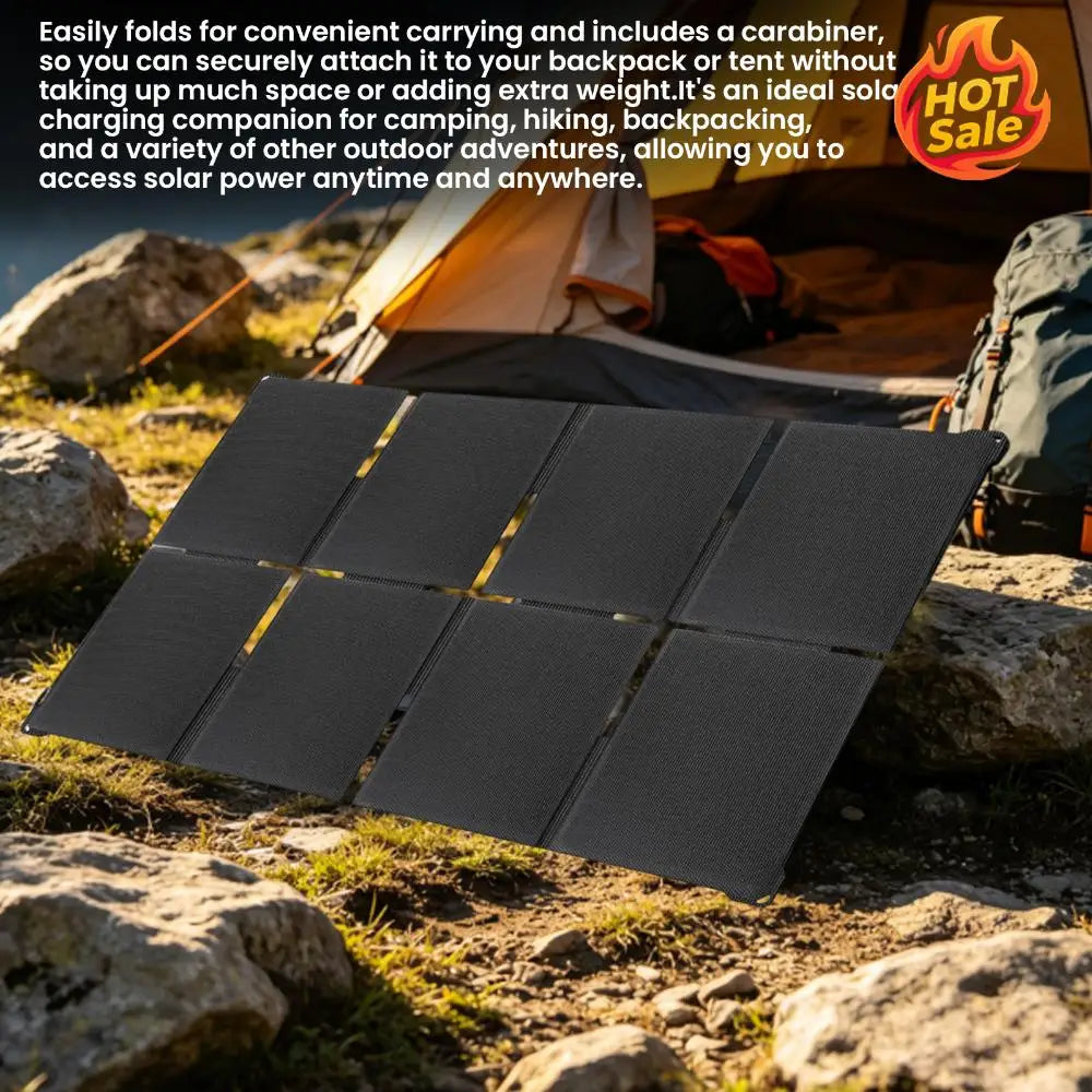 80W Solar Battery Charger with USB-A/Type-C/DC Outputs Foldable Solar Panel Charger for Outdoor RV Camping Off Grid Emergency Oasis Select