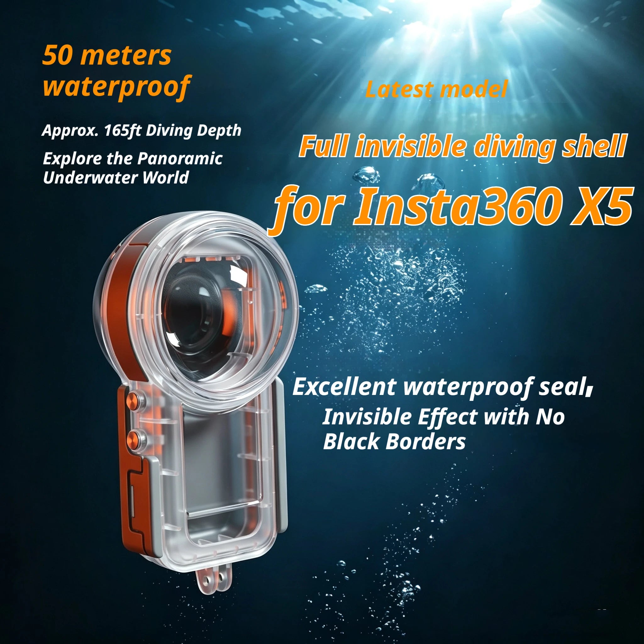 Seafrogs 50m Waterproof Dive Case for Insta360 X5 | Housing