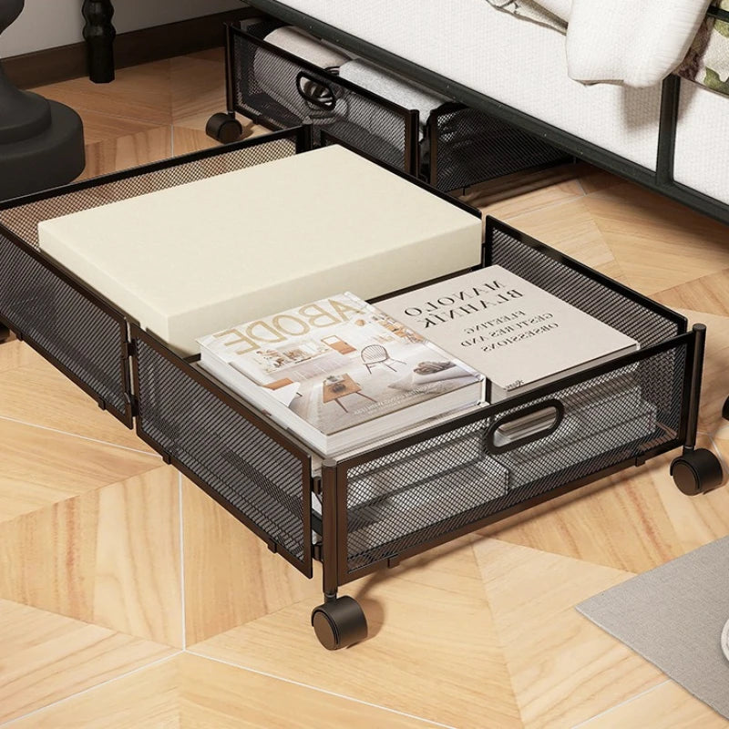Under the bed rack Bedroom under the bed Storage rack Pull-out pulley Clothing organizer Storage box Oasis Select