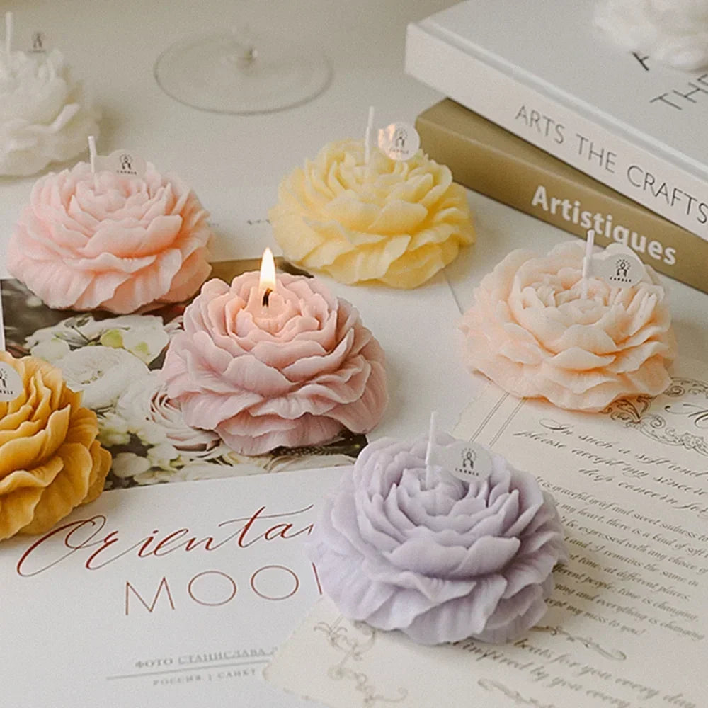 3D Carnation Flower Candle Home Decoration Wedding Bar Party Souvenirs Aromatherapy Candle Room Decor Ornament Gifts Oasis Select