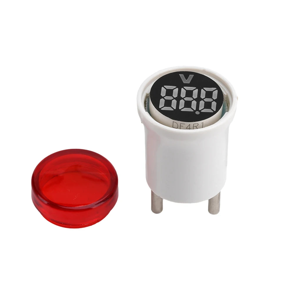 LED Digital Voltmeter AC 50-500V Round Mini Voltage Meter Red/White/Blue/Green/Orange Voltage Tester Voltage Monitor EU Plug Oasis Select