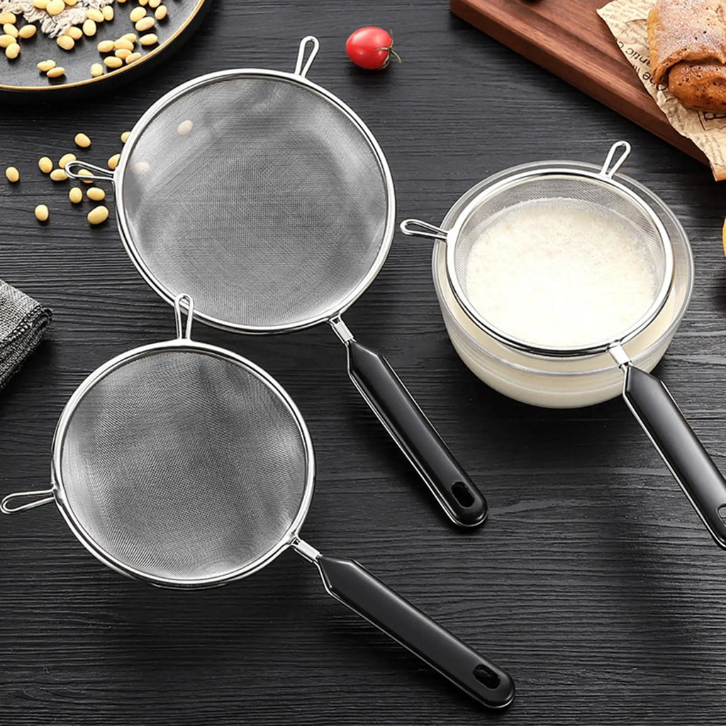 Stainless Steel Kitchen Strainer Filter Screen Soybean Milk Filter Screen Cooking Spoon Screen Snack French Fries Kitchen Tools Oasis Select