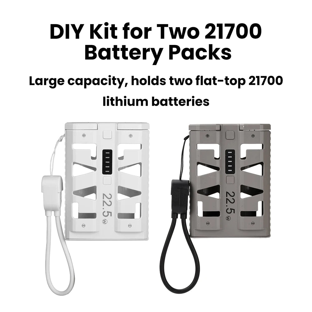 2x 21700 Battery Power Bank DIY Case 22.5W Type-C Fast Charging Dual Mode Low Current Battery Box Large Capacity Power Bank Oasis Select