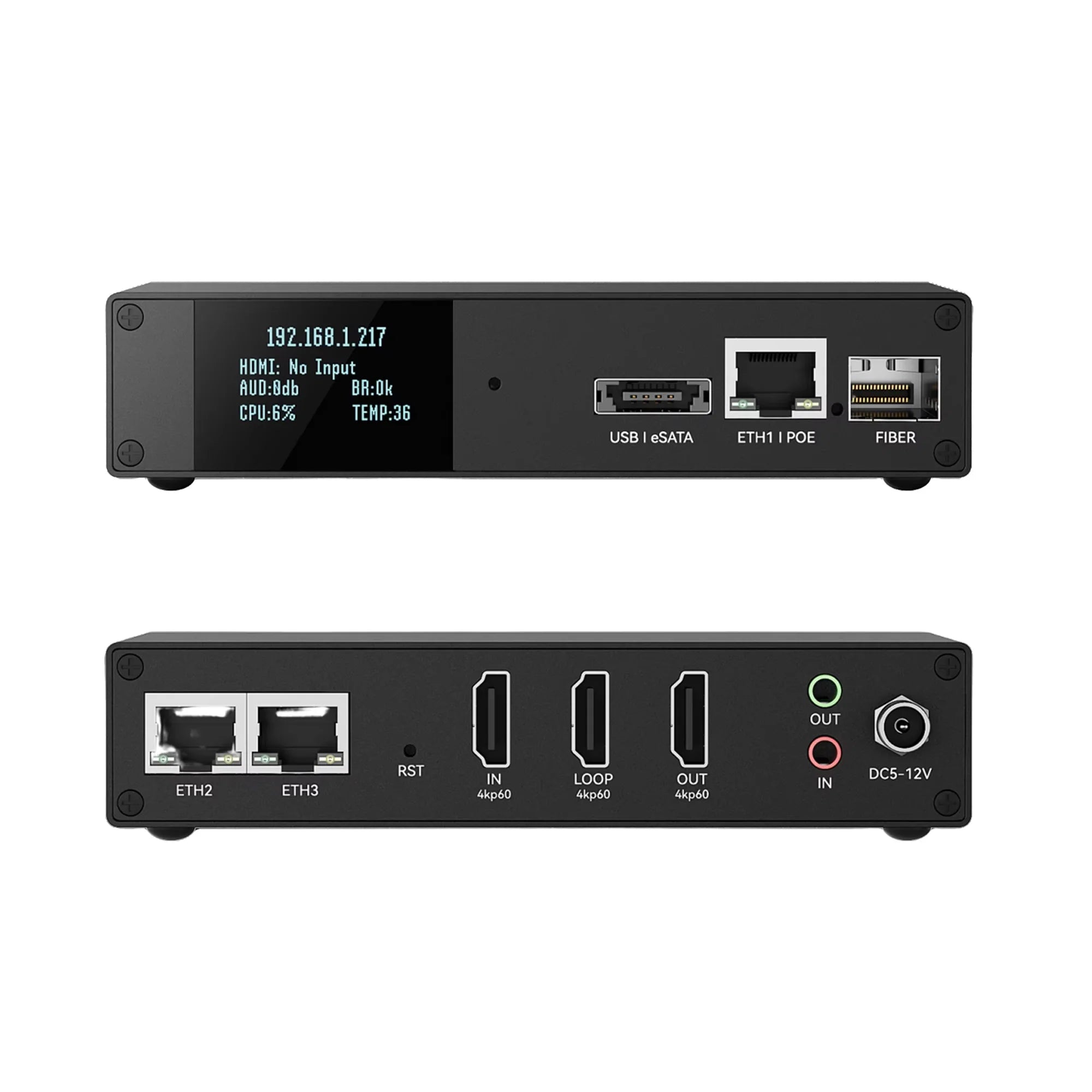 SDI real-time encoder with loop-out H.265 3G HD SD-SDI capture card Portable digital HD SDI camera-to-IP converter IPTV Oasis Select black