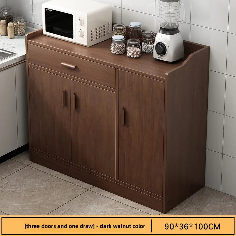 Multi-functional Household GoodsSide Cabinet, Kitchen Against The Wall, Large Capacity Storage Rack, Floor-to-ceiling Locker Oasis Select Deep Walnut 3-1