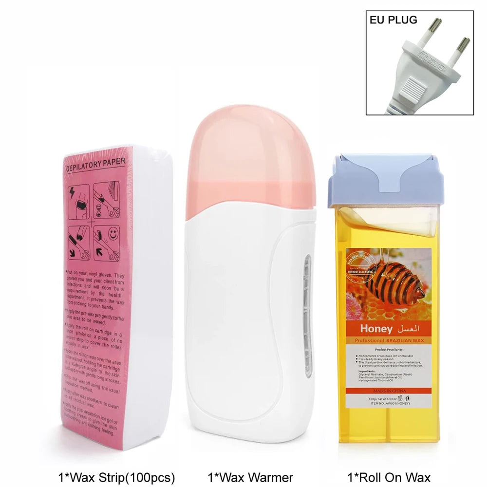 Rose Roll-On Wax Warmer Kit – Electric Hair Removal Set