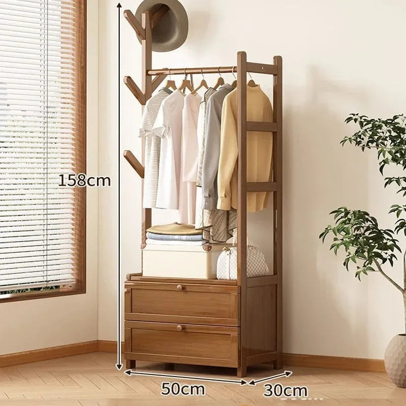 Multi-functional Floor mounted clothes hanger, bedroom home clothes rack, simple indoor storage rack, clothes rack, storage rack Oasis Select With drawer 50cm
