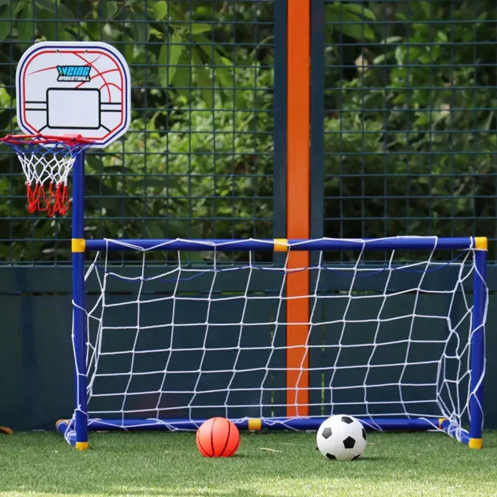 Detachable Toddlers Football Goal Soccer Door Gate Post Set Football Goal Fun Games Toys with Basketball Stand Football Goal Oasis Select