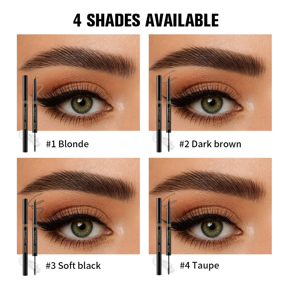 2-in-1 Eyebrow Pencil & Gel Quick Drying Transparent Eyebrow Gel Waterproof Long Lasting Strong-hold Dual-ended Eyebrow Pencil Oasis Select