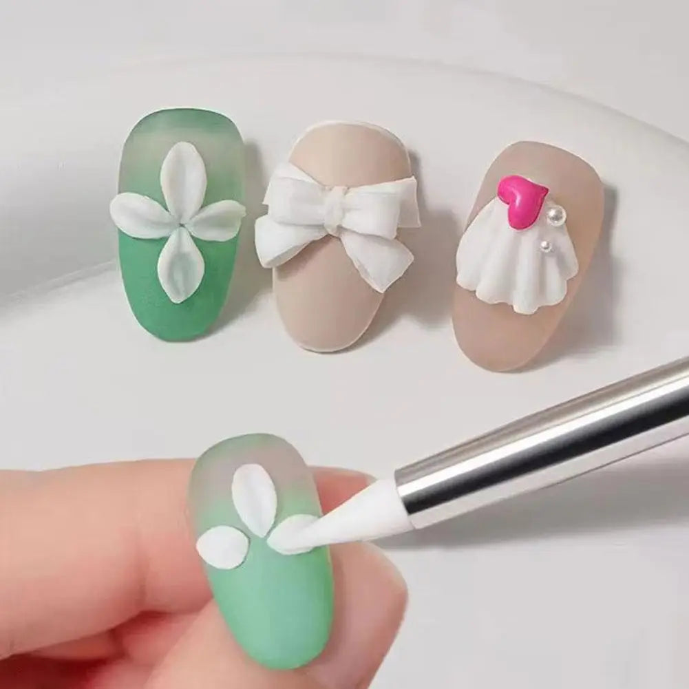 Dual-Head Nail Art Tool Nail Art Sculpture Pen Pumice Stone Nail File Cuticle Pusher & Nail Brush for Cleaning Gradient Blending Oasis Select