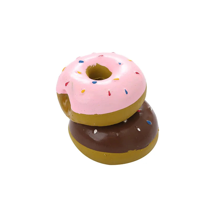 DIY Donut Dog Chew Toy Simulation Donuts Grinding Cleaning Tooth Funny Sound Interactive Toys for Small Medium Dogs Accessories Oasis Select