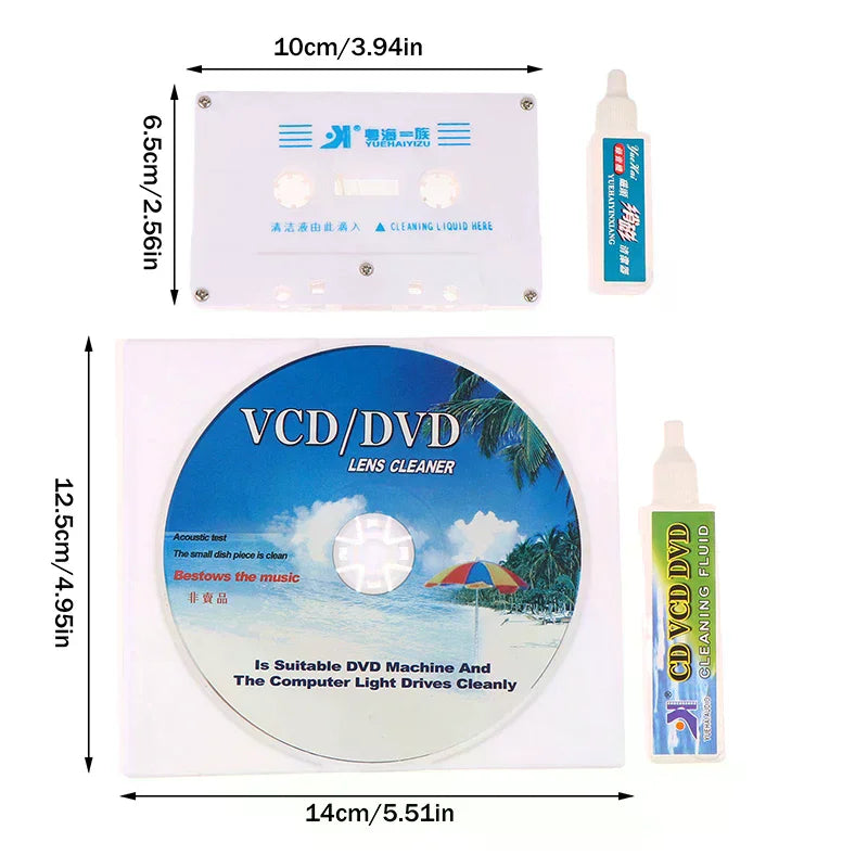CD VCD DVD Player Lens Cleaner Audio Cassette Tape Head Cleaner Demagnetizer Audio Cassette Tape Player Wet/dry Head Cleaner Oasis Select