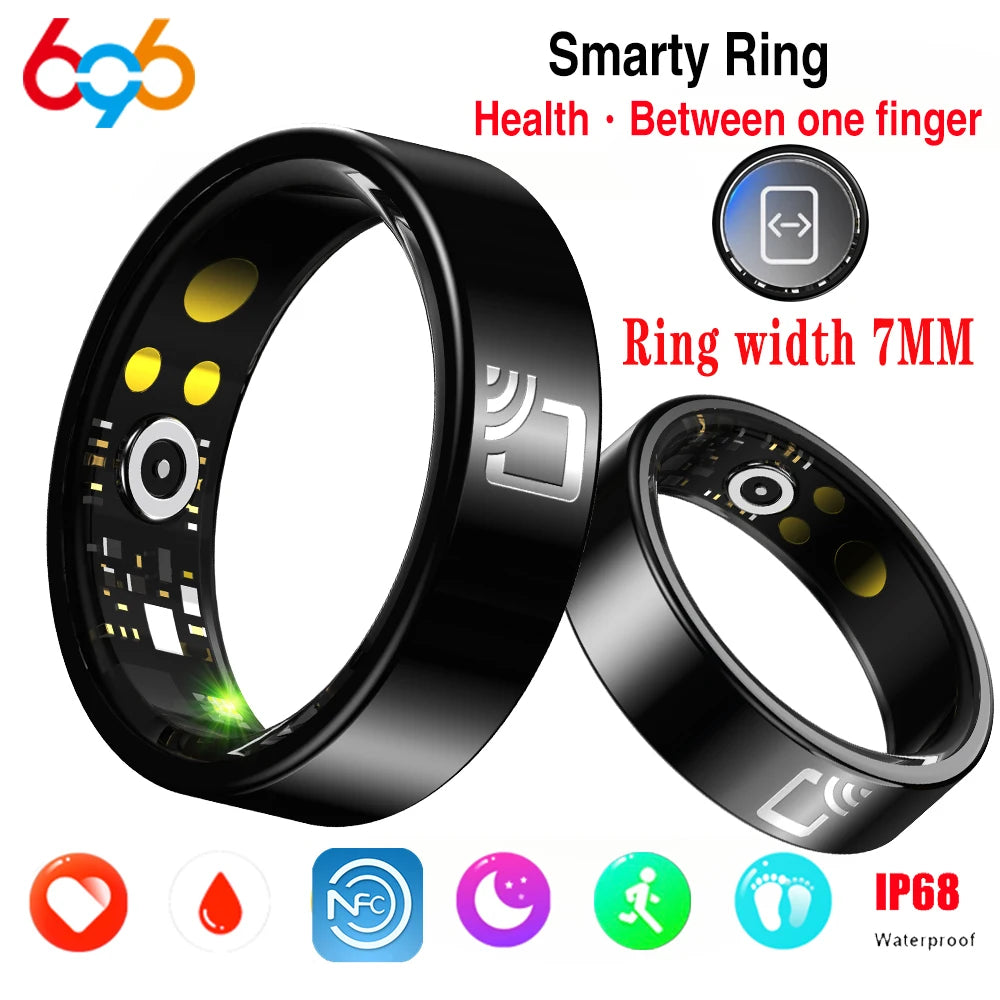 Ultrathin Smart Ring Couple Waterproof Sports Fitness Men Women NFC 24H Heart Rate Blood Oxygen Sleep Health Monitoring Fashion Oasis Select