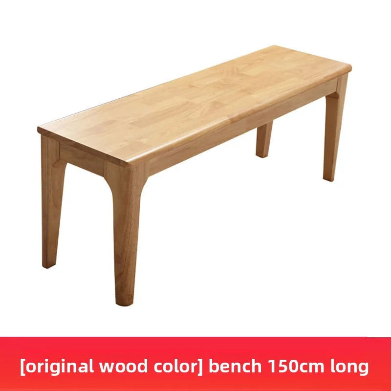 Solid wood bench wooden bench bedside bench simple modern shoe changing bench rectangular household Nordic dining table stool Oasis Select Log color 150CM
