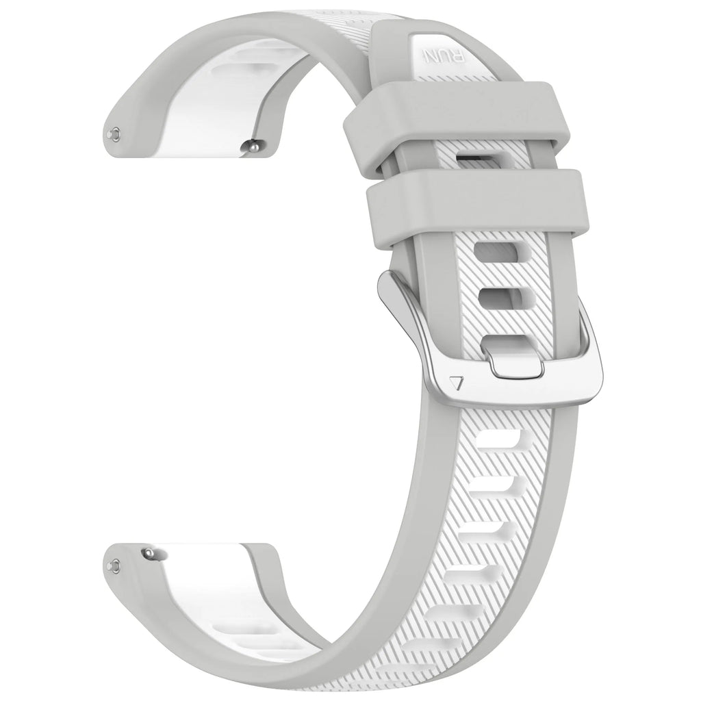 20mm Quick Release Silicone Band for Garmin Forerunner & Vivoactive Silicone Watch Band Oasis Select White Grey 20MM