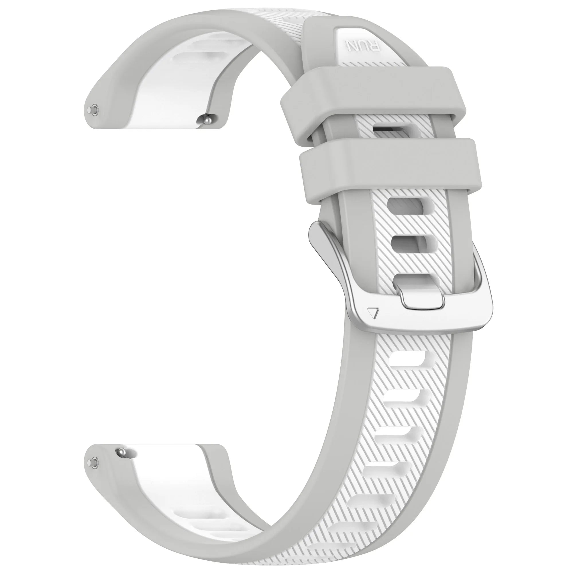 20mm Quick Release Silicone Band for Garmin Forerunner & Vivoactive Silicone Watch Band Oasis Select White Grey 20MM