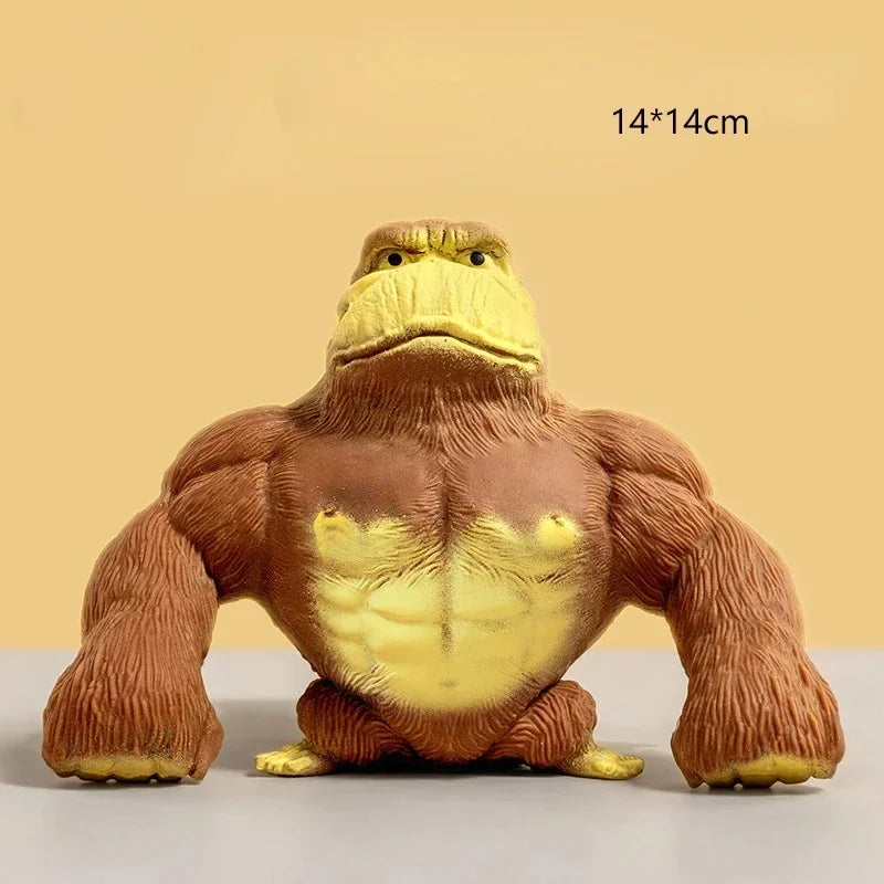 Cute Gorilla Figurines Humorous Expression Monkey Statues Stretchable Squeeze Animal Figure Office Ornament Home Decoration Oasis Select Gorilla