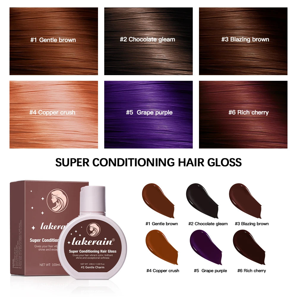 Hair Glaze Super Gloss Color Conditioning Gloss Rinse Out Semi-Permanent Hair Gloss that Enhances Color Nourish and repair Easy Oasis Select