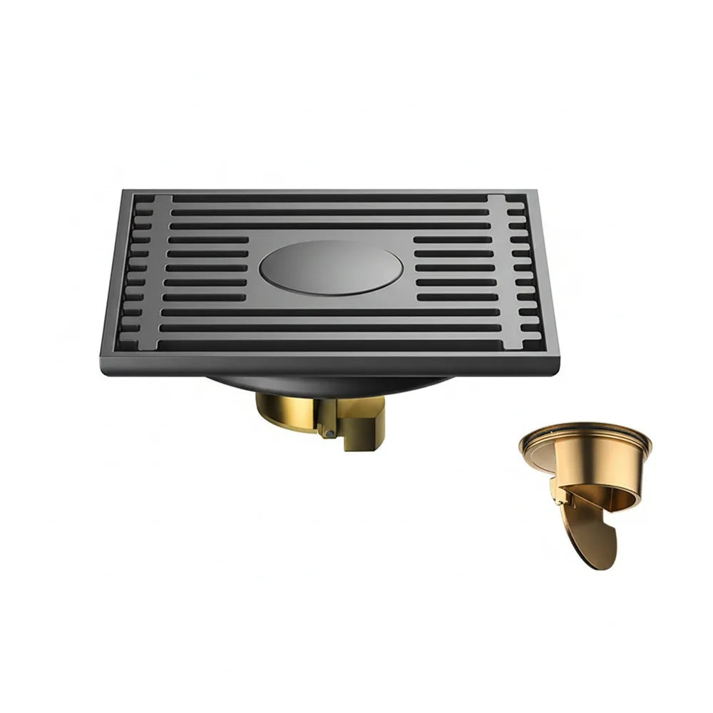 Stainless Steel Shower Floor Drain Grey Backflow Preventer Kitchen Sink Strainer Anti-odor Thickened Waste Drain Universal Oasis Select Brass-D