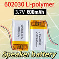 3.7V 600mAh 602030 Lithium Battery Lithium Polymer Batteries for Wireless Bluetooth Headset Toy Smart Watch Oasis Select 1pcs