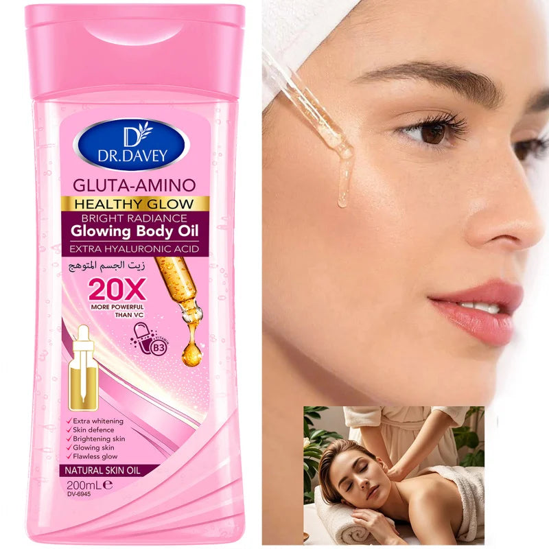 DR.DAVEY Gluta-Amino Body Oil 200ml – Moisturizing Skin Oil