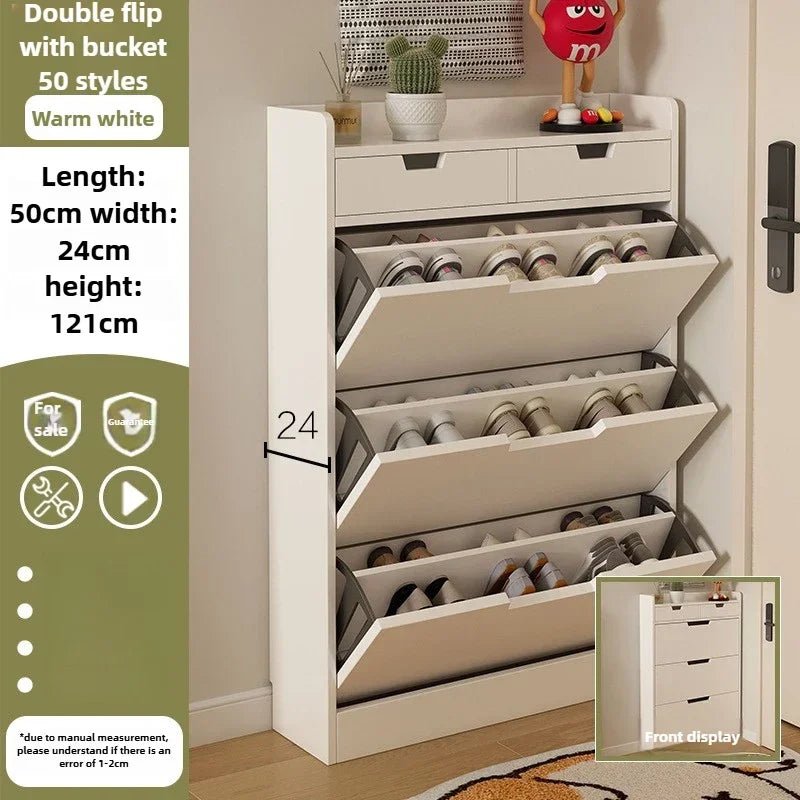 Tipping Bucket Shoe Cabinet, Outer Entry Shoe Rack, Balcony, Entrance Cabinet, Living Room Large-capacity Storage Cabinet Oasis Select 50cmF